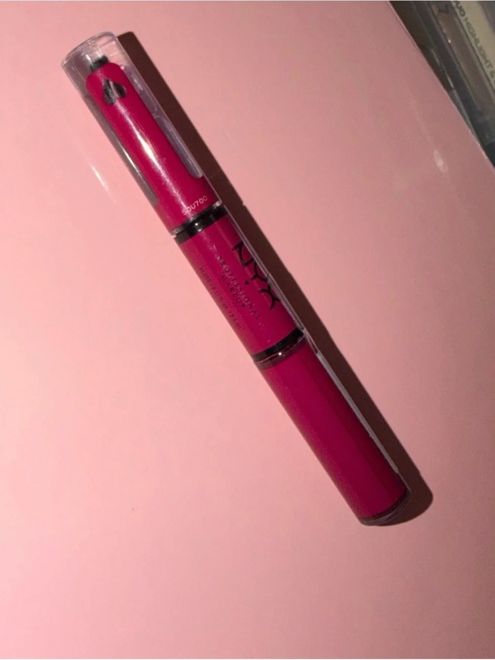 NYX Dual-Ended Lip Cream and gloss in Vibrant magenta hot Pink - In Charge -NEW